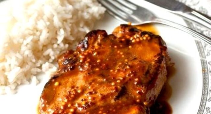 Стейк из свинины с апельсиново-горчичным соусом