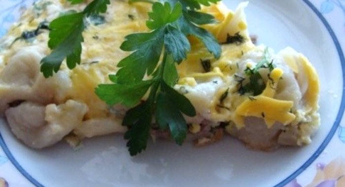 Омлет с пельменями