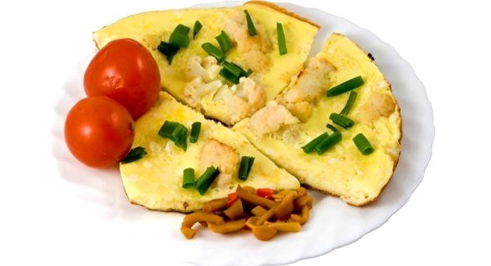 Цветная капуста в омлете