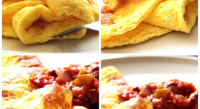 Легкий омлет с овощами