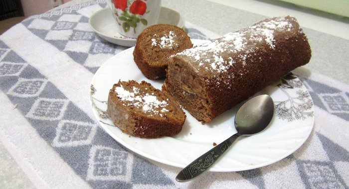 Шоколадно-медовый рулет