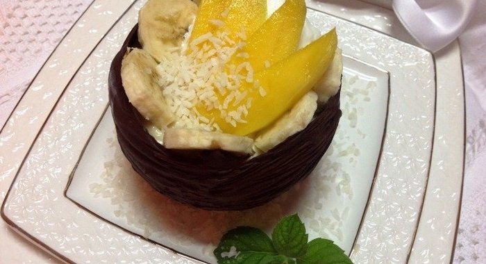 Шоколадные чашечки с ореховым кремом