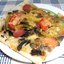 Открытый пирог с грибами и сосисками