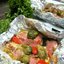 Сардельки с овощами в фольге
