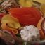 Овощной салат с лепестками розы