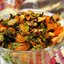 Теплый овощной салат с диким рисом и шампиньонами