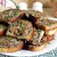 Гренки с мясным фаршем и шампиньонами
