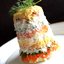 Порционный салат «Мимоза» с лососем
