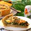 Песочный пирог с шампиньонами и шпинатом