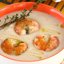 Суп-пюре из фасоли с креветками