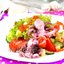 Праздничный салат с осьминогами и икрой