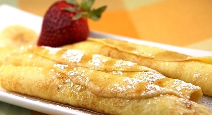 Блины с творогом и бананом