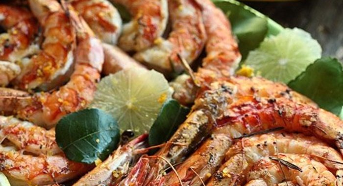 Креветки гриль в цитрусовом маринаде