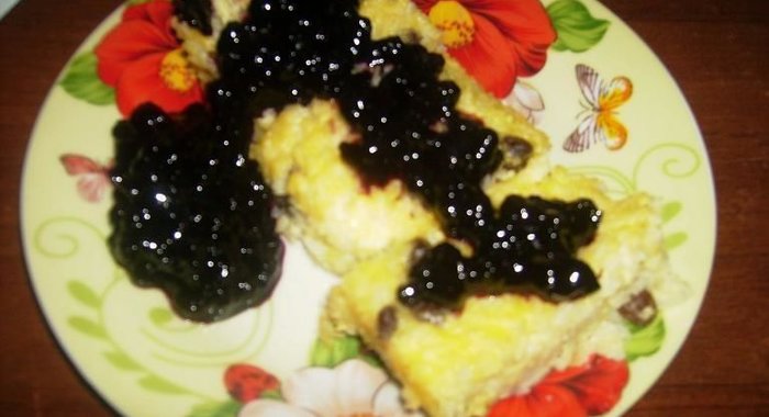 Запеканка с изюмом рисовая