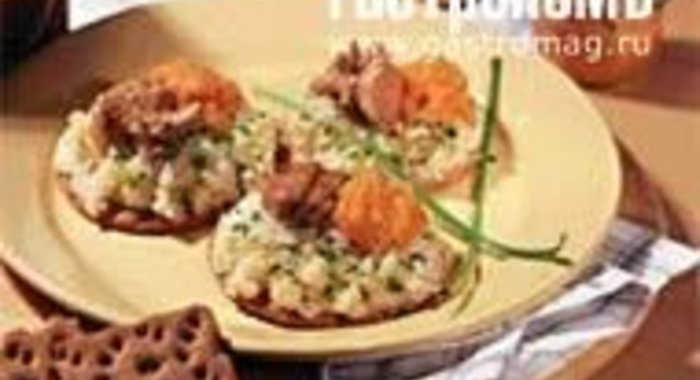 Хлебцы с печенью трески и икрой