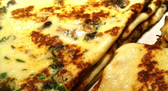 Нежные блинчики с грибовым припеком