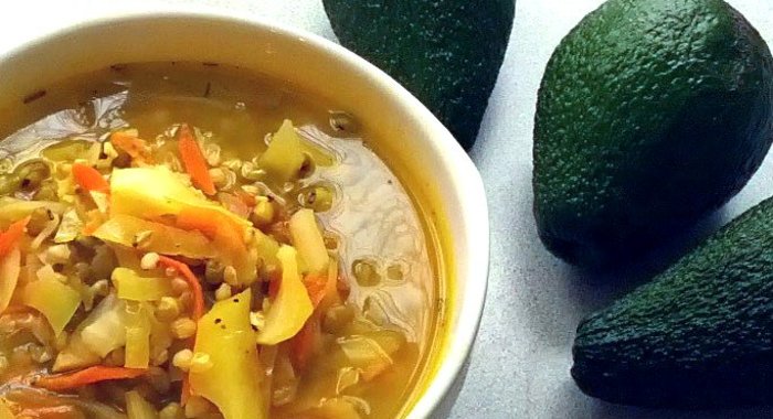 Овощной суп с зеленой гречкой