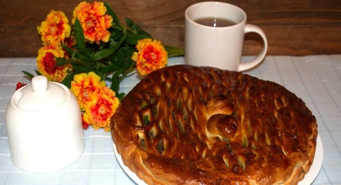 Простой пирог с мясом