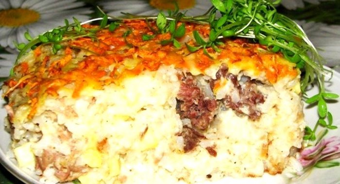 Запеканка с куриным фаршем