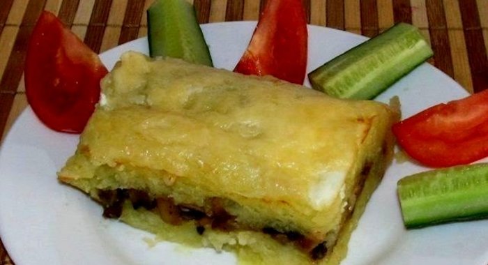 Картофельная запеканка с шампиньонами