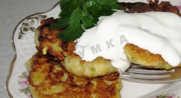 Кабачковые оладьи с картошкой