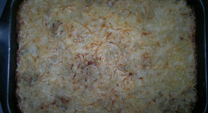 Картофельная запеканка с рыбным фаршем
