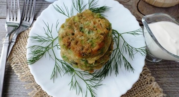 Оладьи из зеленого лука с тмином