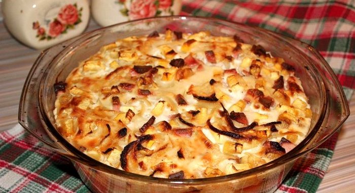 Запеканка из кабачков и лука