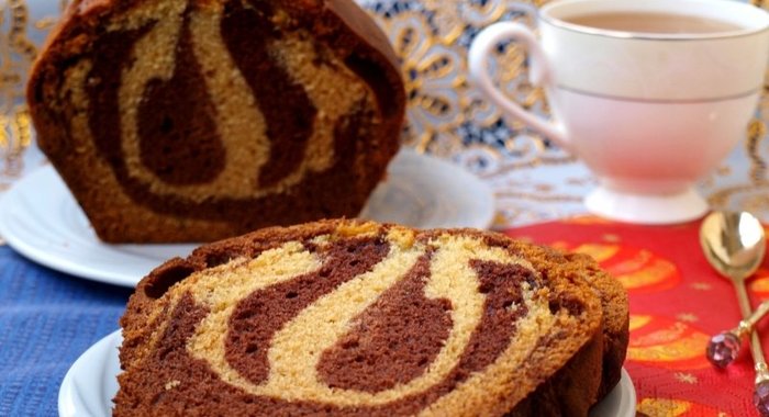 Двухцветный кекс на сметане