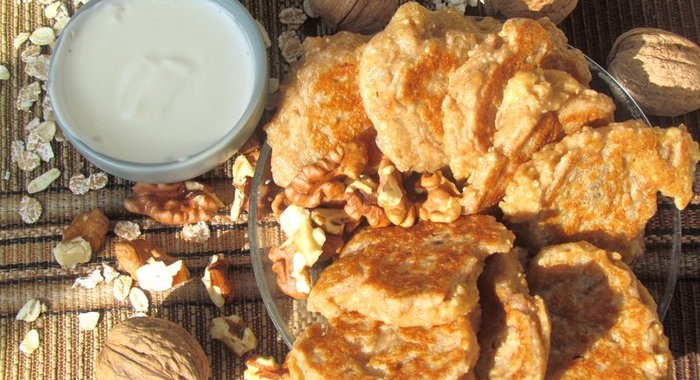 Заварные оладьи из овсяной муки