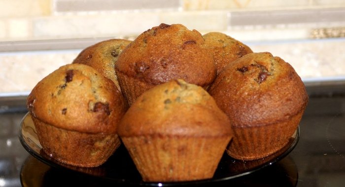 Банановые кексы с шоколадом