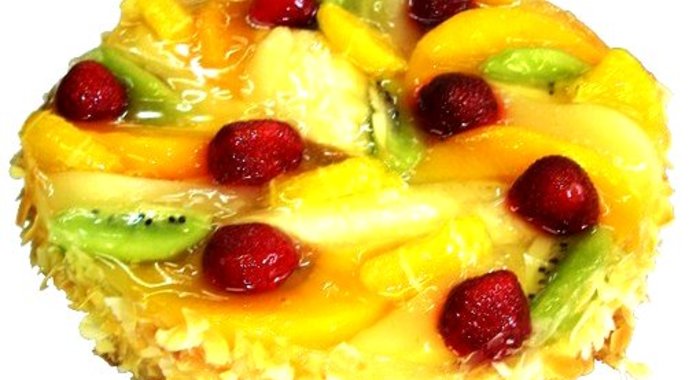 Торт с фруктами и желе