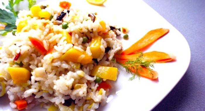 Пестрое овощное ризотто