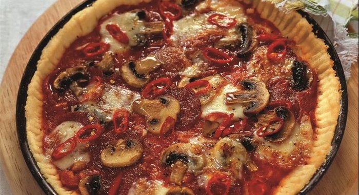 Картофельная пицца с салями