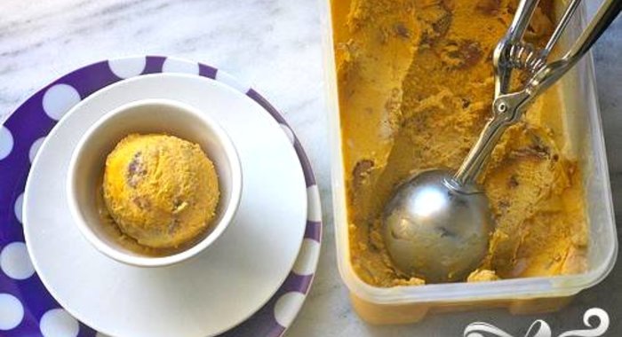 Тыквенное мороженое с печеньем