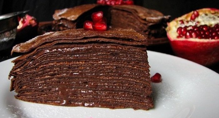 Блинный торт шоколадный