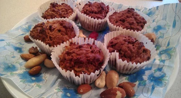 Постные кексы с морковью и грушей