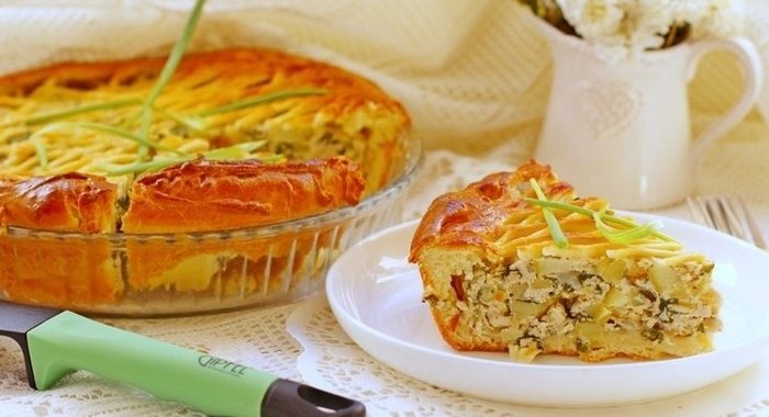 Пирог с курицей и картофелем