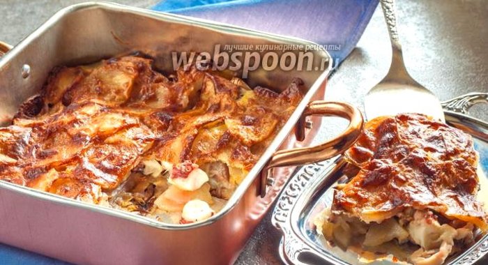 Постная картофельная запеканка с осьминогом