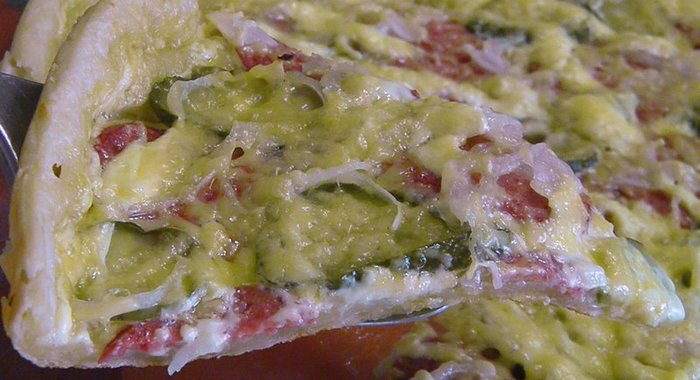 Пицца из слоеного дрожжевого теста