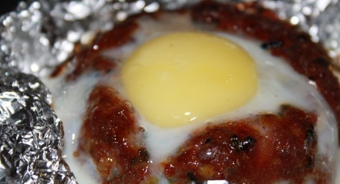Мясная котлета Гнездо в духовке