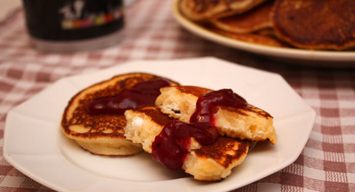 Рисово-кукурузные оладьи с творогом