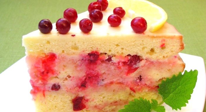 Торт «Роман лимона с клюквой»