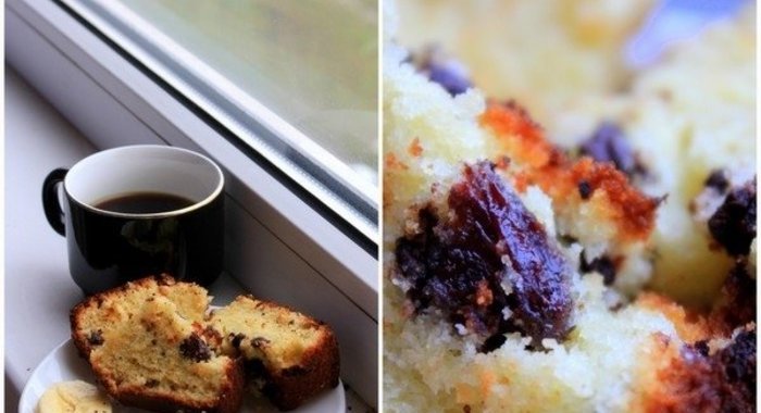 Кекс с изюмом и горьким шоколадом