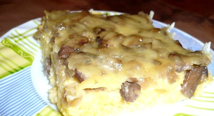 Кукурузная запеканка с грибами