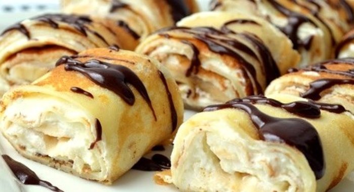 Блинчики с банановой начинкой