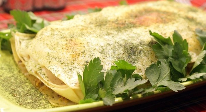 Лазанья с минтаем