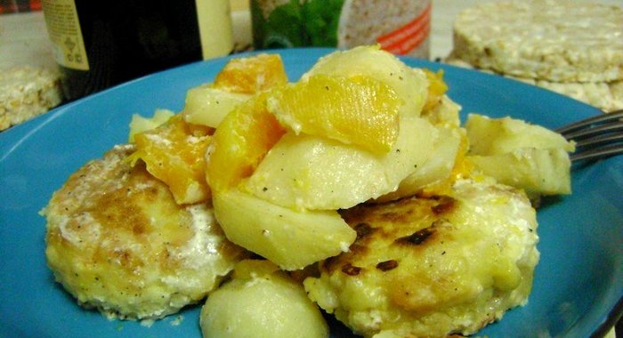 Тефтели запеченные с картофелем и тыквой