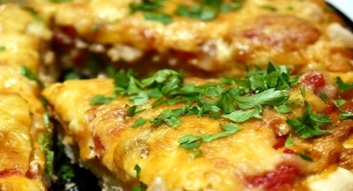 Пицца из куриного фарша