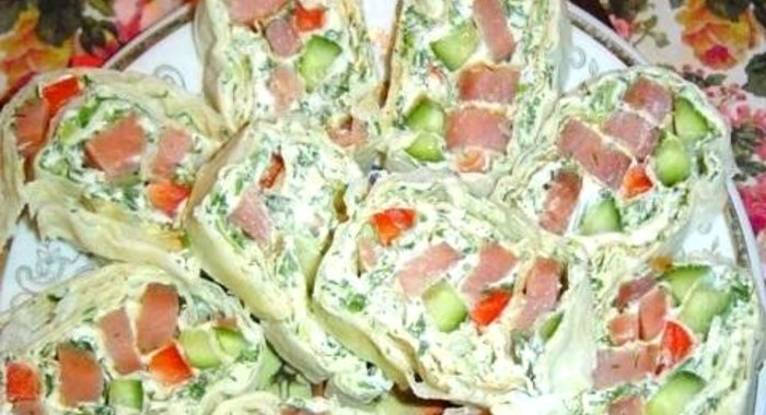 Рулет из лаваша с горбушей